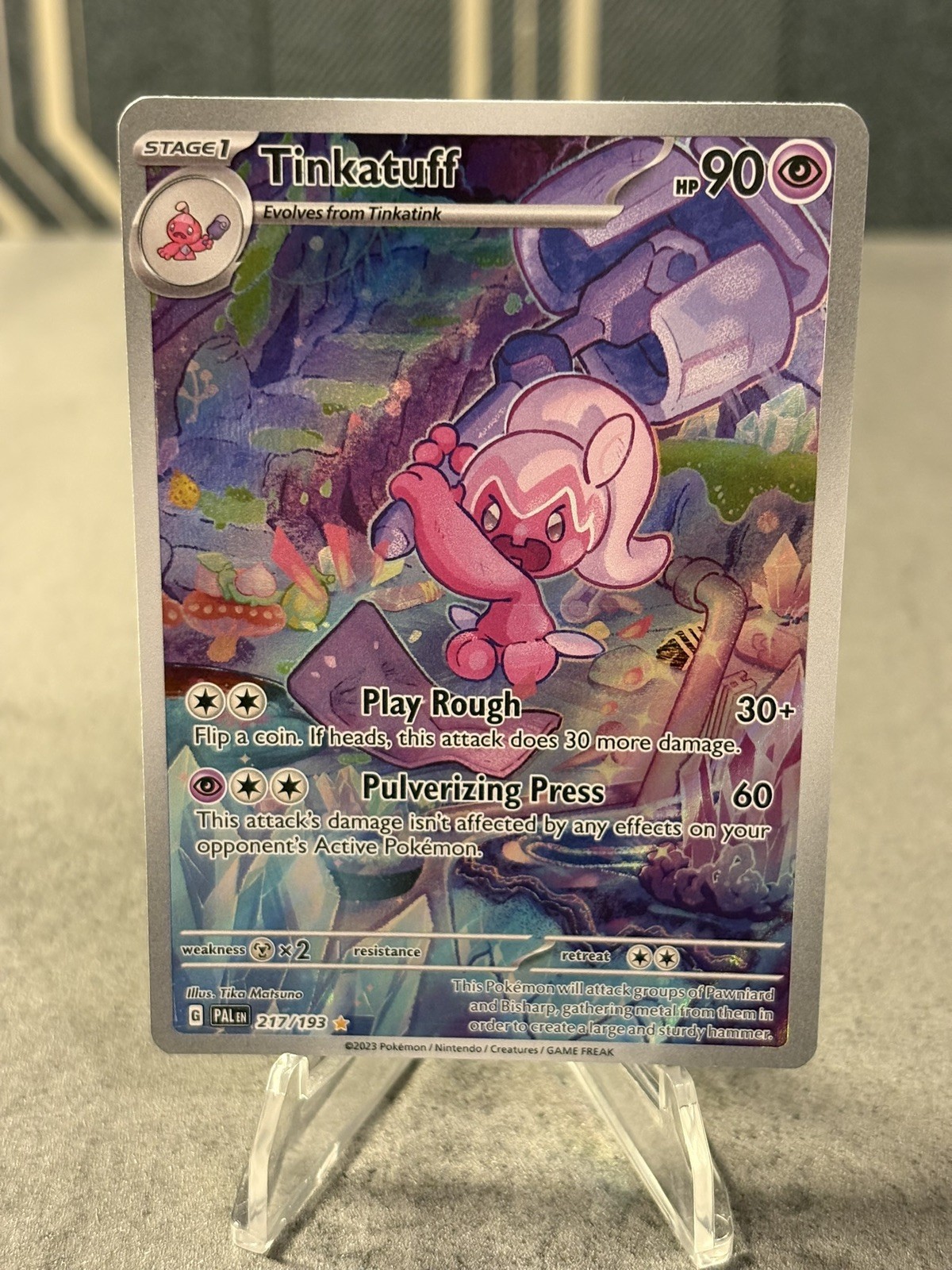 Pokémon TCG Tinkatuff Holo Illustration Rare Card Paldea Evolved 217/193 - NM/M