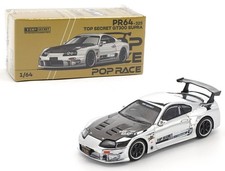 Pop Race 1:64 Toyota Supra GT300 Top Secret Silver Chrome Diecast Car PR640325