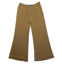 Ralph Lauren Collection Purple Label Tan Camel Cropped Wide Leg Silk Pants SZ 2