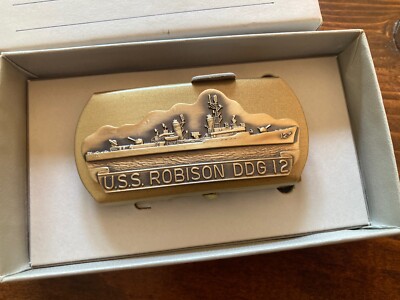 US Navy - USS Robison Belt Buckle , New Old Stock