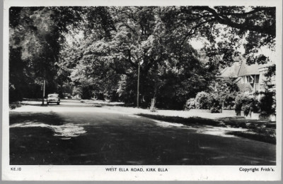Kirk Ella, E Yorkshire - West Ella Road, Auto - Frith RP Postkarte, Local PMK 1960
