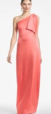 Sachin Babi Bow one shoulder gown,new, chiffon,sz 10, new,coral