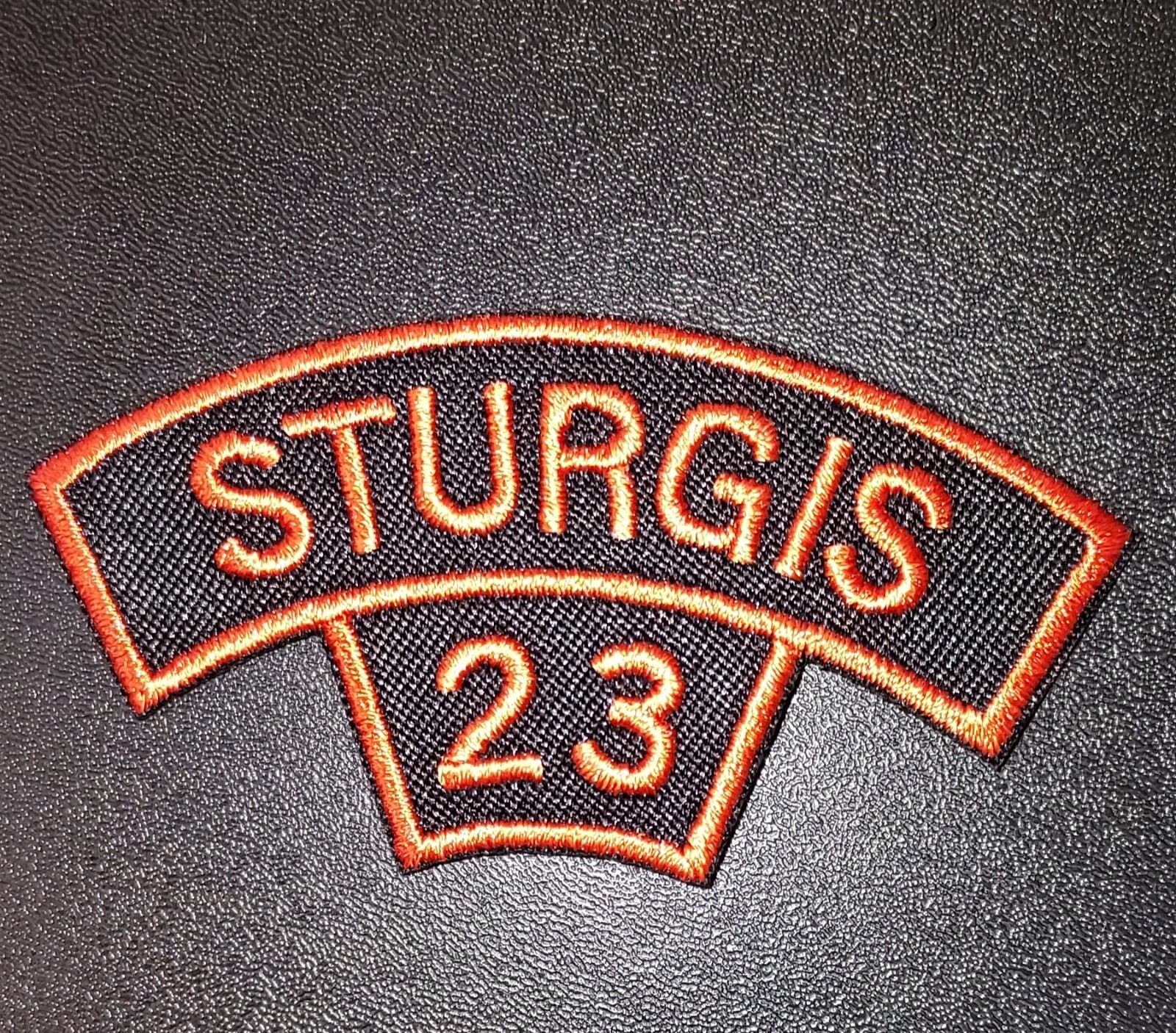 STURGIS Harley Motorcycle Rally ROCKER Patch 2023 Orange Black 2-Digit ...