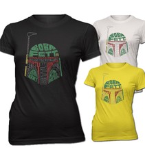 T-shirt femme slim fit Boba Fett Star Hero Wars film vintage neuf S-XXL BFG216