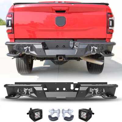 Rear Bumper w/POD Lights For 2019 2020 2021 2022 2023 2024 Dodge Ram 2500
