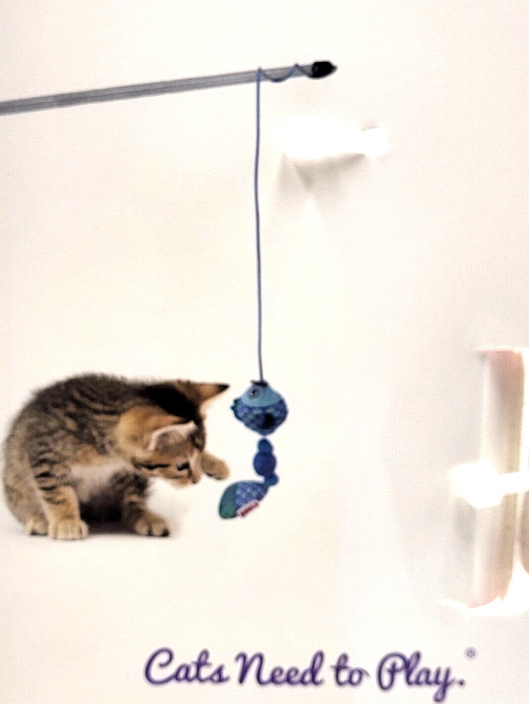 KONG Teaser Scrattles Fish Wand Interactive Catnip Cat Toy