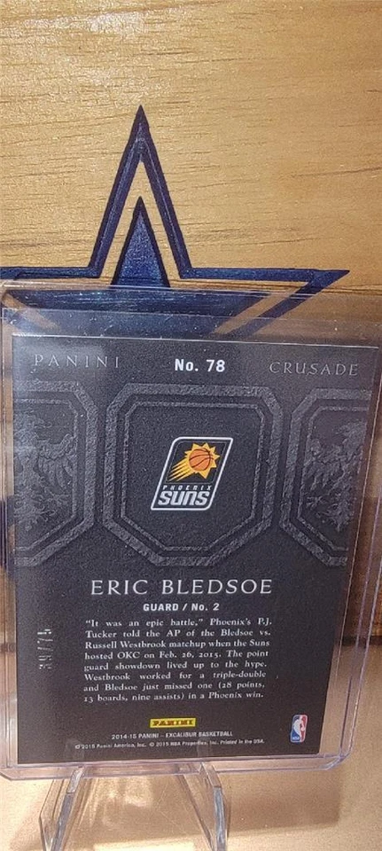 2014-15 Panini Excalibur Crusade Purple /75 Eric Bledsoe #78 - Image 2 of 2
