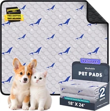 Washable Pee Pads for Dogs, 2 Pack Puppy Pads, Super Absorbent & Leakproof with