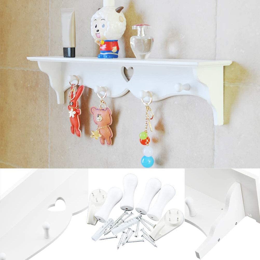 PVC Shelves Wall Mount Storage Shelves Home Decor With Coat Hook