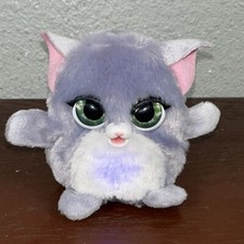 Hasbro FurReal Fuzzalots Kitty Purple Interactive Feeding Tested Working