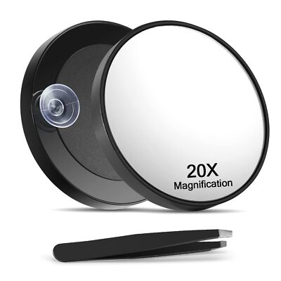 Macaki 20X Magnifying Mirror with 2 Suction Cups, 3.5 inches Magni