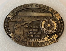 Rotary Club of Franklin Mountains 4th Annual Trap Shoot Belt Buckle Limited Ed.