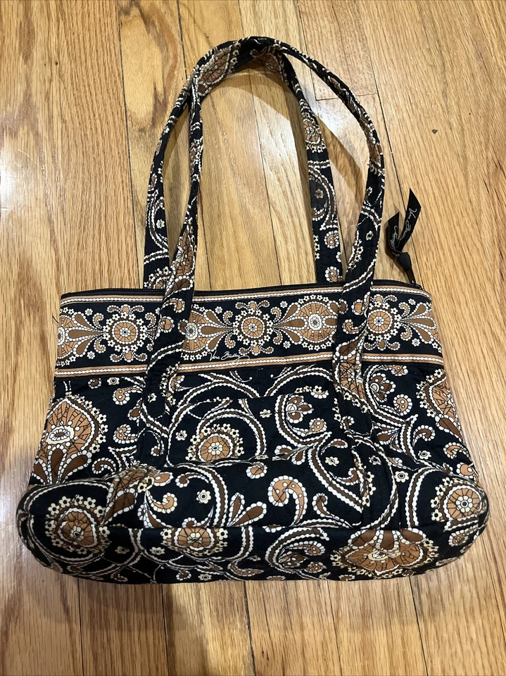 Bolso de Mano Vera Bradley Café Latte Negro y Tostado Multi Compartimento Hombro Mediano Foto 2 de 4