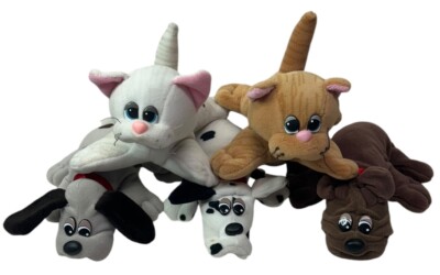 LOT 5 Vintage 1980s Tonka Pound Puppies (3) Pur-r-ies (2) Rumple Skins Dogs Cats