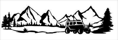 Bergszene 4x4 Vinyl Aufkleber Decal Van Campervan Offroad Grafik Sticker