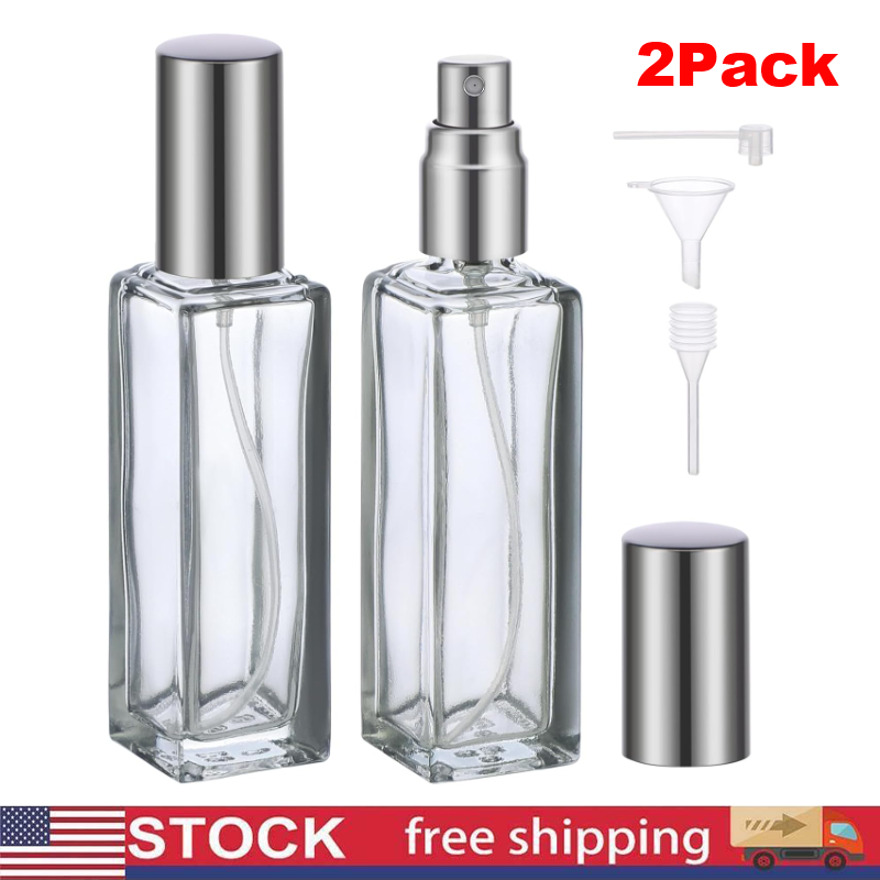 2PCS 20ml Travel Perfume Atomizer Refillable Mini Cologne Spray Bottle Empty New