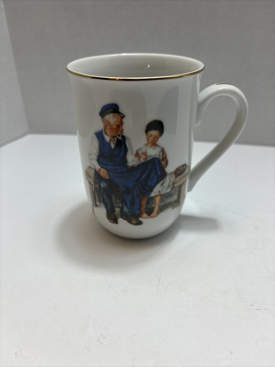 Vtg 4 Ceramic Coffee Mugs Inspired By Norman Rockwell By Museum Collection  NEW | eBay
