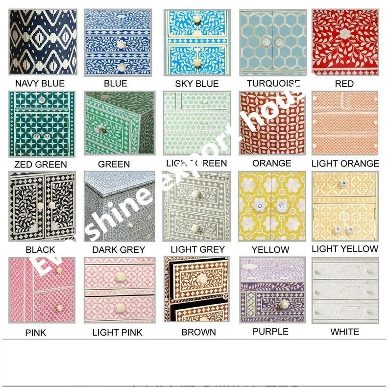 Marcos de espejos florales tradicionales con incrustación de hueso, hechos a mano, espejos de pared  Foto 2 de 3