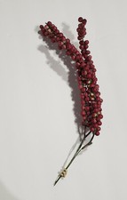 Artificial red berries 13" bunch stems home decor arrangments 2 pcs Used