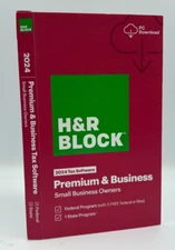 H&R Block Tax Software Premium & Business 2024 [Boxed Key Card]-BRAND NEW