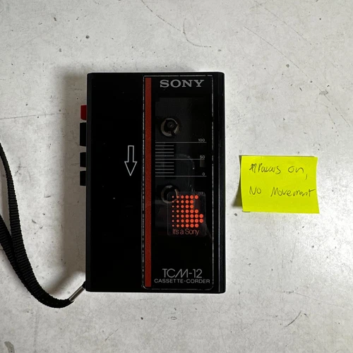 Vintage Sony Walkman TCM-12 Black Portable Cassette Recorder - For Parts