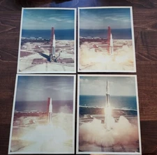 1962 SET OF 4 8 X 10 PHOTOS  of Saturn C-1 LIFT-OFF LAUNCHING Cape Canaveral, FL