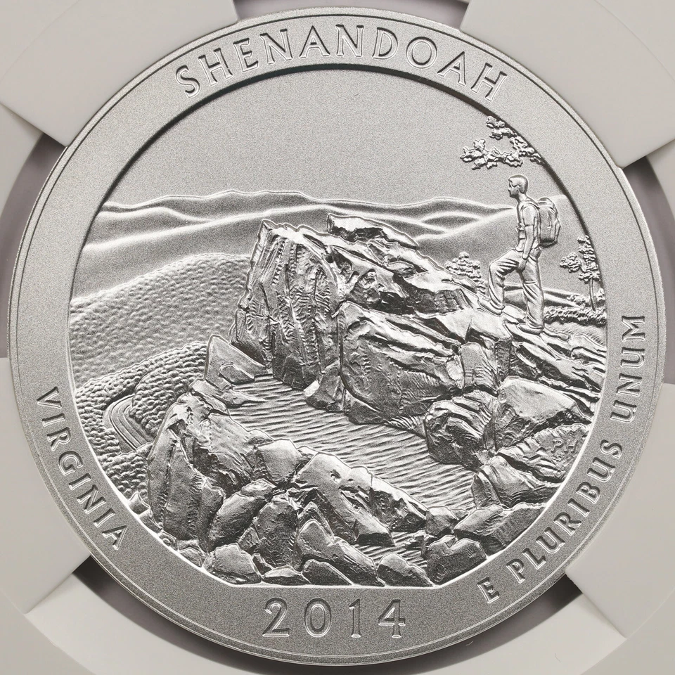 2014-P Shenandoah NP ATB 5 oz Silver Quarter 25c NGC SP70 America the Beautiful - Image 3 of 4