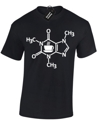 KOFFEINMOLEKÜL HERREN T-SHIRT T-SHIRT LUSTIG KAFFEELIEBHABER WITZ NEUHEIT GESCHENK COOL