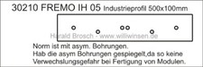 IH05  Modelbahn-Modulprofil FREMO H0 Hafenprofil - 500x100mm