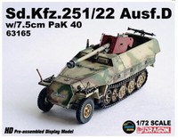 Dragon 540063165 1:72 Sd.Kfz.251/22 Ausf.D W/7.5Cm Pak 40 Kettenkrad Panzer