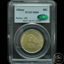 1936 Albany Commemorative Silver Half Dollar PCGS MS65 CAC Unique Golden Toning