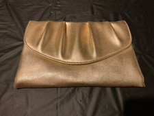 Vintage Avon Polished Gold Clutch Evening Bag 9" x 6" - OPEN BOX