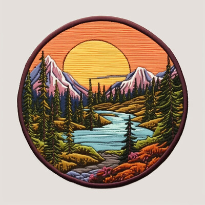 Skyline Trail Loop Patch Iron-on Applique Decorative Nature Badge Mount Rainier 