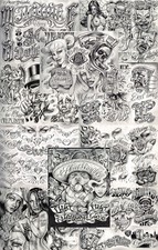 Boog From The Streets With Love Gangsta Style Tattoo Flash 10 Sheet Set 11x14" J