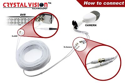 200Ft White BNC EXTENSION CABLE FOR QSEE SYSTEMS QT5716, QT5682