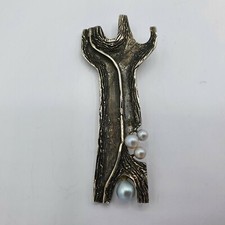 A234# schöner Design Perle Anhänger aus Silber 835 punziert Perli / Teka Stil