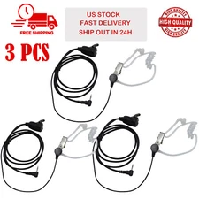3x FBI Earpiece Headset Walkie Talkie Two Way Radio 1 Pin For Motorola Talkabout