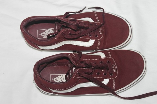 Vans SZ 4 EUR 35 Burgundy maroon Skate Shoes SNEAKERS - Picture 3 of 8