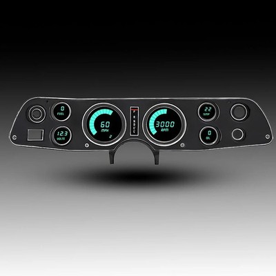 For Chevy Camaro 70-81 Intellitronix Direct Fit LED Digital Gauge Panel, Teal