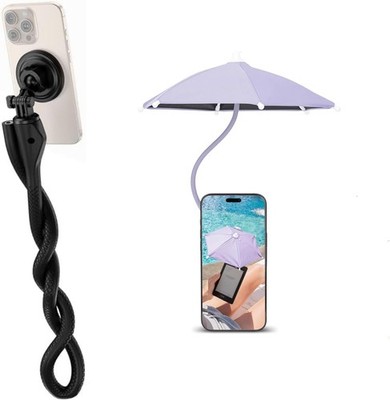 Phone Umbrella Phone Holder UPF 45 Magnetic Phone Umbrella with Black Anti UV