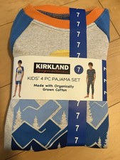 Kirkland Signature Boy's 4 Piece Pajama Set Made with Organic Cotton