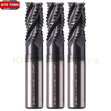 3Pcs 4 Flute 5/8" x 1-1/4" x 3-1/2" M42 Cobalt Roughing End Mills - AlTiN Coated