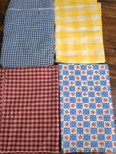 Lot of Check/Plaid Fabric, red, blue, yellow, 1lb 11oz