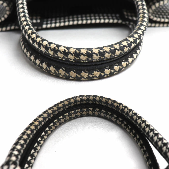 Dior Book Tote Bag White Black Houndstooth Pattern View 5