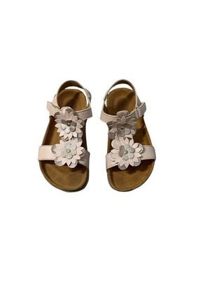 Giulia Palai Girls Pink Floral Sandals Size 12 Cork Leather Lining Summer Shoes