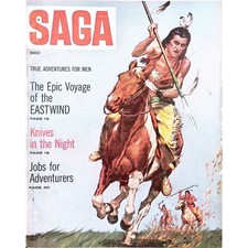 SAGA Men's Adventure Magazine MAR 1953 Jobs for Adventurers Action Stories
