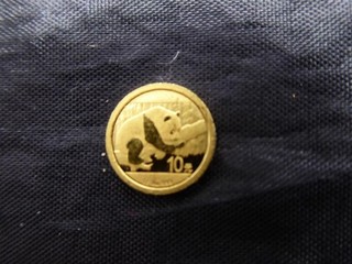 Moneta oro 999 Cina 10 yuan 2016 "Pandabär" (1 g) VZ WY7463