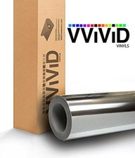 Gloss Chrome Silver Vinyl Wrap Adhesive Film Roll Air Release 0.5ft X 5ft Gloss Chrome Silver Vinyl Wrap Adhesive Film Roll Air Release 0.5ft X 5ft