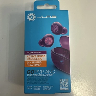 JLAB Go Pods ANC True Wireless Earbuds CLEAR PURPLE ❤️🎁💕🎄 - Image 1 of 2