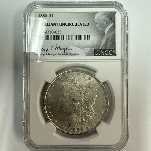 1886 US Morgan Silver Dollar $1 - NGC Brilliant Uncirculated